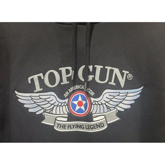 Top Gun "WINGS" Hoodie American Designed And Created Black Men's Size M - Picture 4 of 10